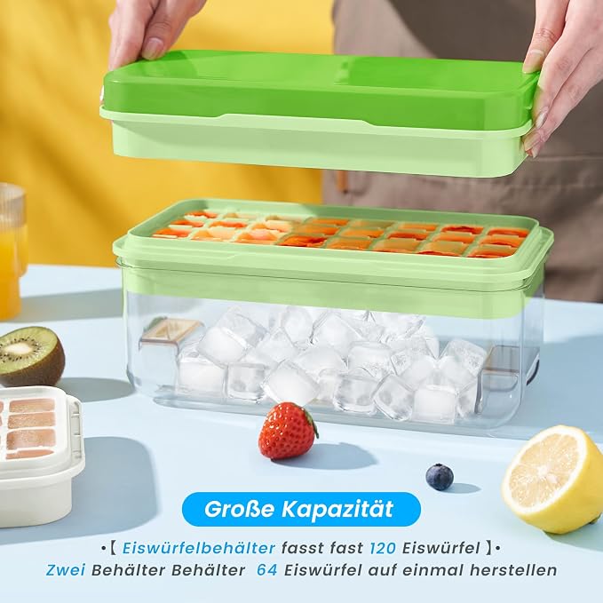 PHINOX Ice Cube Tray With Lid and Bin, Ice Trays - Image 4