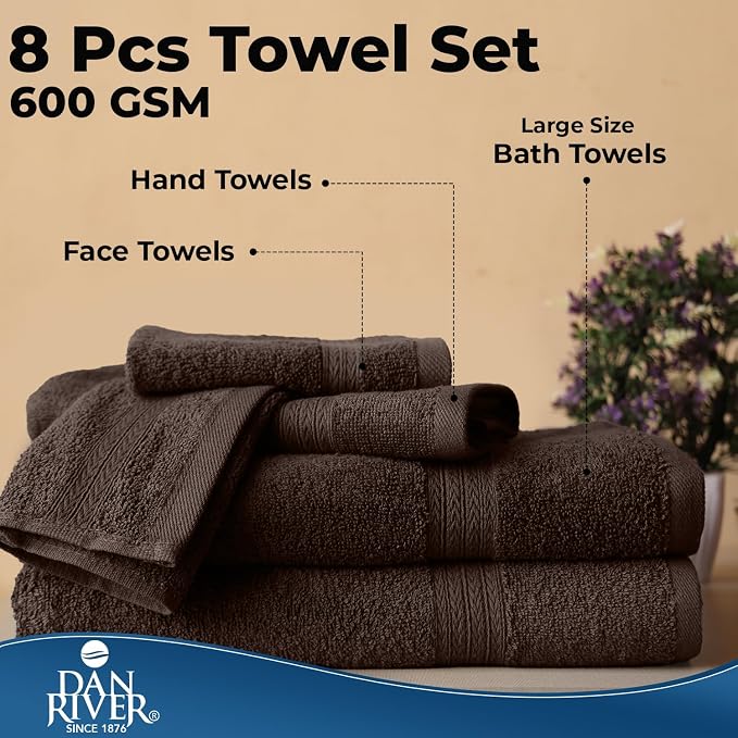 DAN RIVER 8 PC Luxury Bath Towels - Image 7