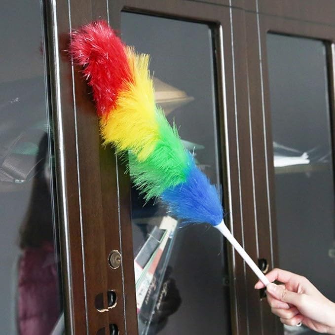Hofumix Feather Duster Car Duster Hand Duster Static Dusting Brush Hand Grips - Image 2