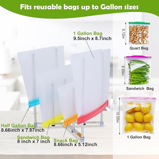 Plastic Bag Drying Holder, Bottle Drying Rack, Collapsible Cup Draining Rack - Image 3
