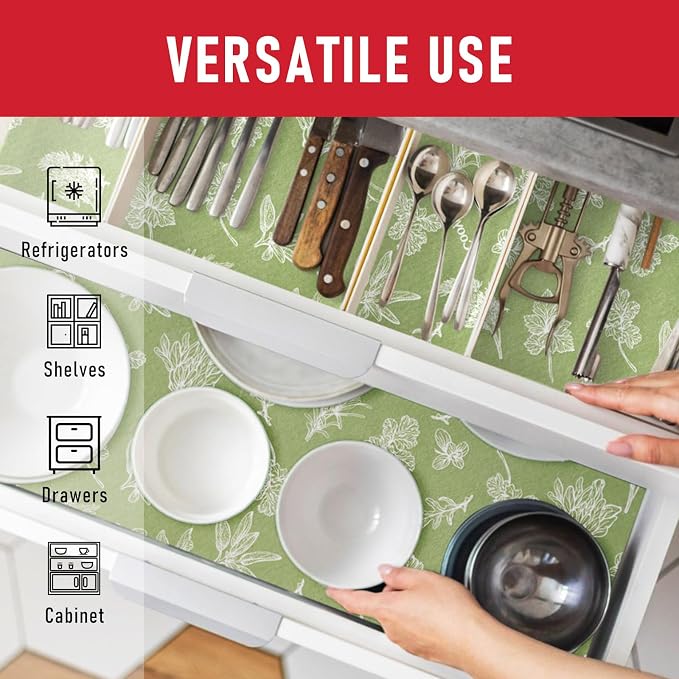 Cooyes Drawer & Shelf Liner for Kitchen Cabinets, Breathable Cloth Material - Image 7