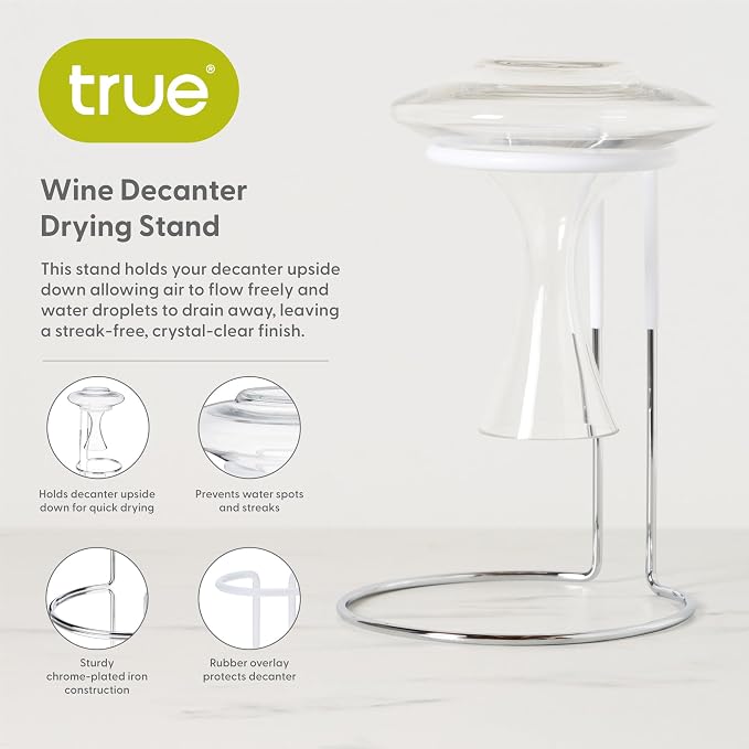 True Wine Decanter Drying Stand and Holder, Essential Accessory Glassware Rack - Image 2
