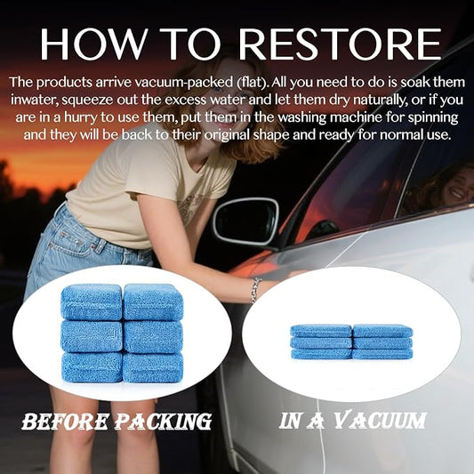 Sukh 6 Pack Microfiber Rectangle Sponge Detailing Pads - Image 2
