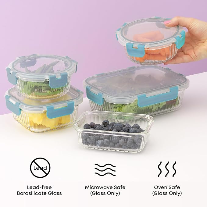 JoyJolt 24pc Borosilicate Glass Storage Containers - Image 6