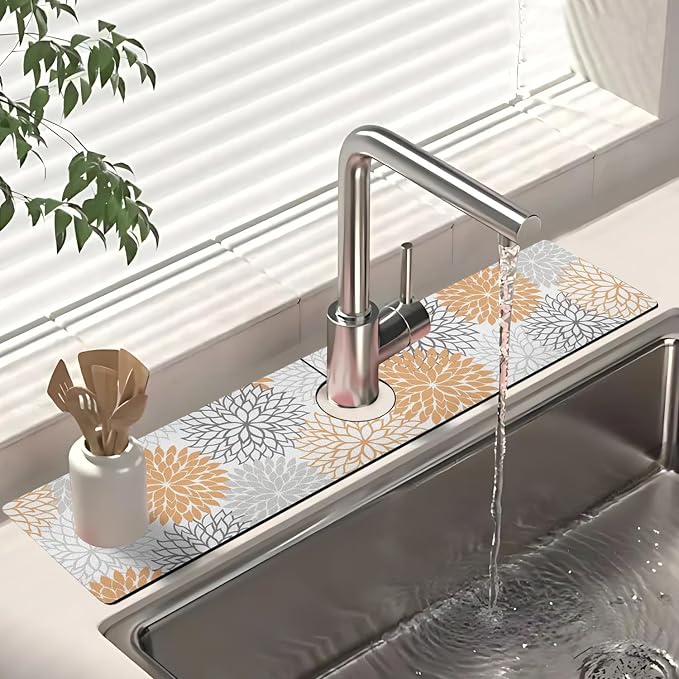 Dish Drying Mat for Kitchen Counter Matt, Super Absorbent Non-slip Rubber Backed - Image 4