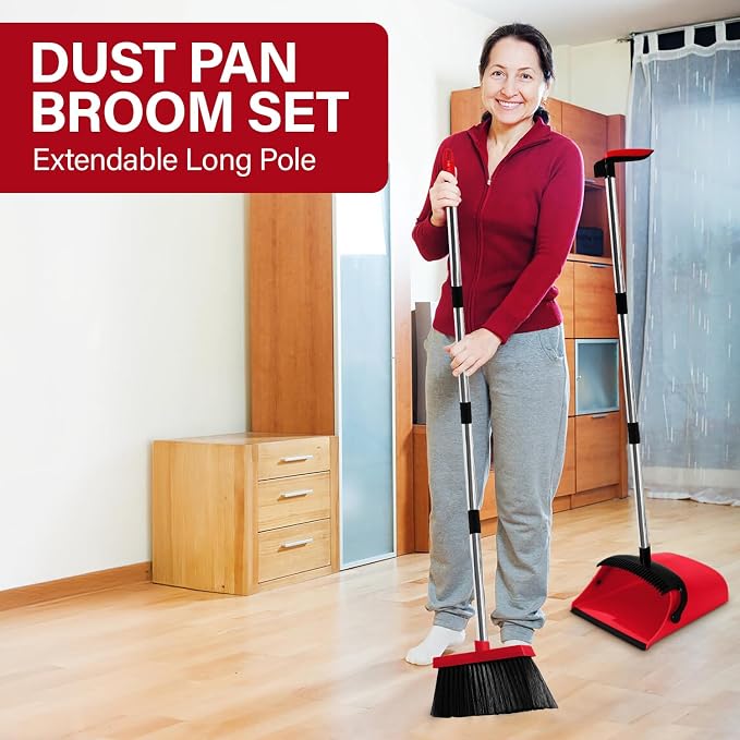 MOPPLEX Broom and Dustpan Set Combo, Kitchen Broom and Dustpan - Image 5