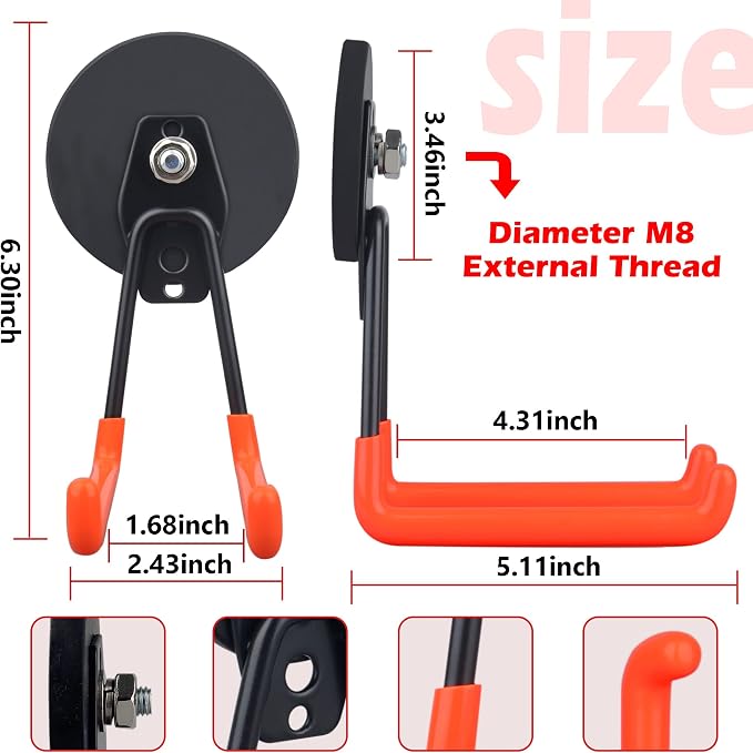 ULIBERMAGNET Magnetic Hooks, Heavy Duty Magnet Hook, Large Manget - Image 3