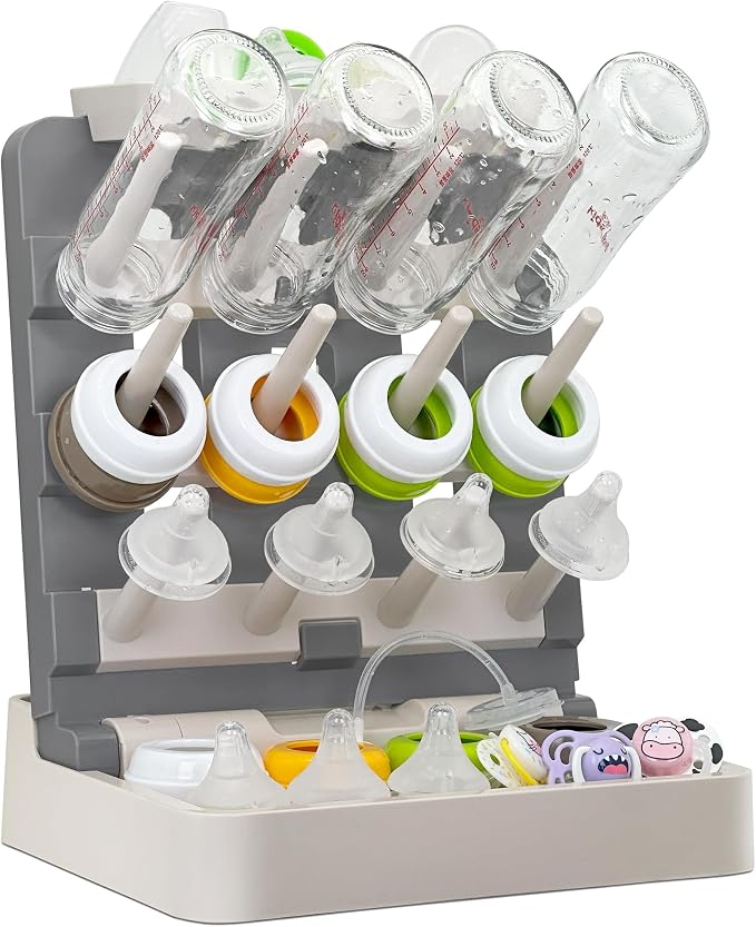Baby Bottle Drying Rack, Vertical Standing Bottle Dryer Rack Holder-Space by CINWWNI