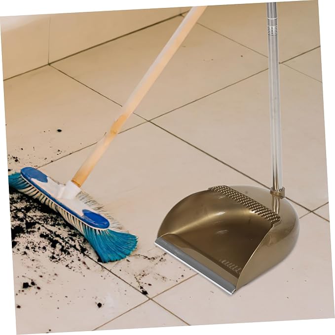 FRCOLOR Broom Dustpan Gold Broom Scraper Set Long Handle Dustpan - Image 6