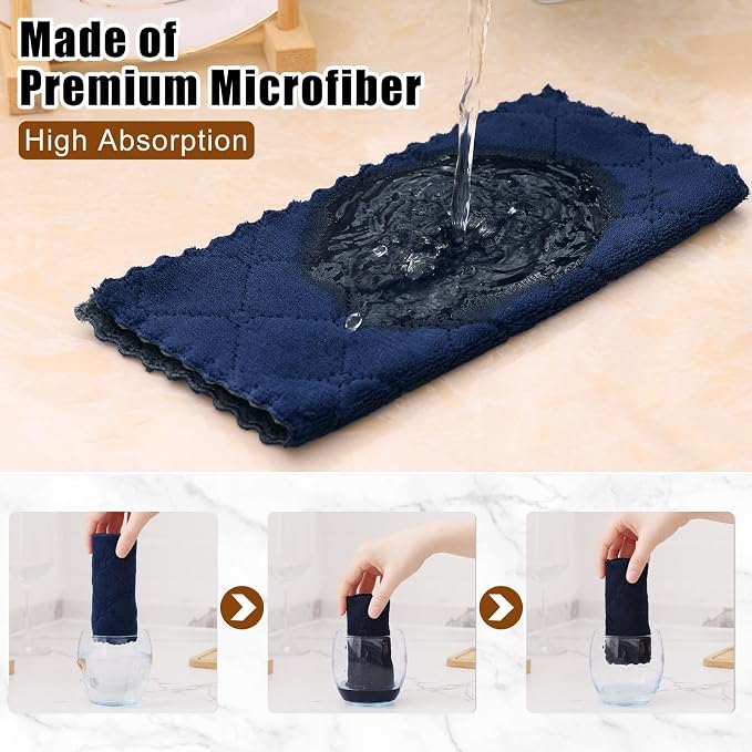 Mordimy 12 Pack Kitchen Cloths Dish Towels, Super Soft and Absorbent Dish Cloths - Image 3