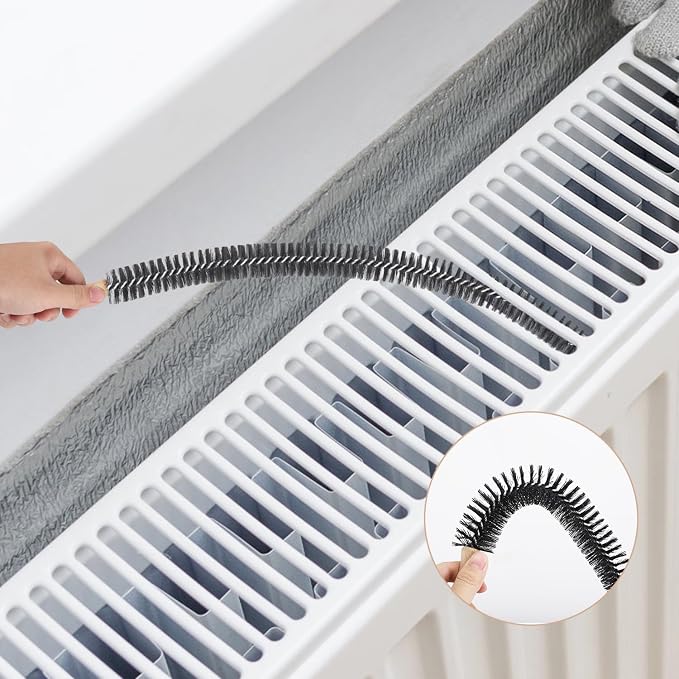 Radiator Cleaning Brush, Flexible Wood Handle Radiator Duster Brush Long - Image 3