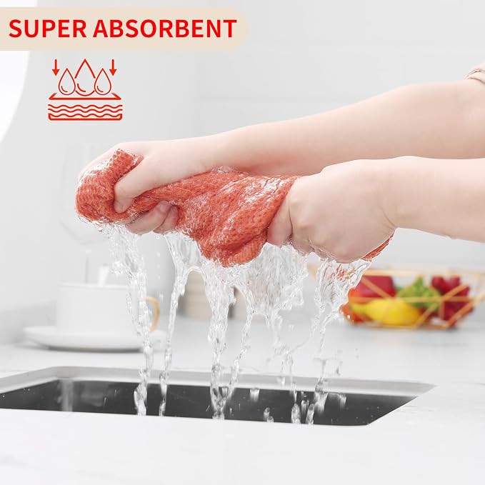 Kitinjoy 100% Cotton Waffle Weave Kitchen Hand Towels - Image 3