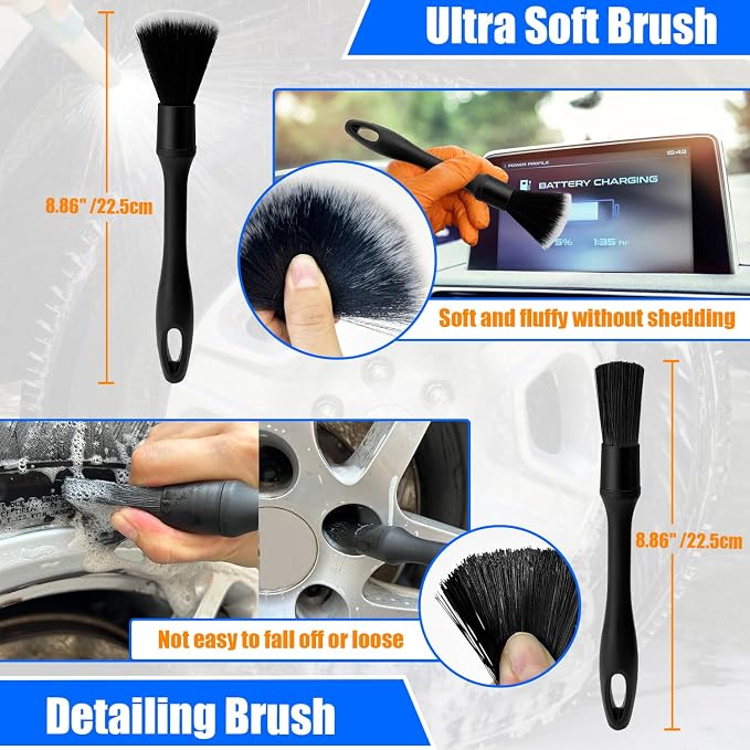 Wheel Brush Kit, Soft Drill Wheel Cleaner Brush, Tire Brush, Detailing Brush - Image 6