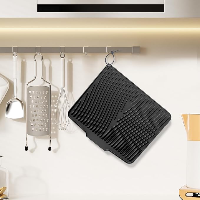 Silicone Dish Drying Mat for Kitchen Counter, Dish Drying Pad, Non-Slip Drain - Image 3