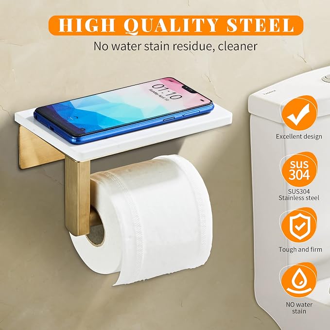 Brushed Gold Toilet Paper Holder - Image 6