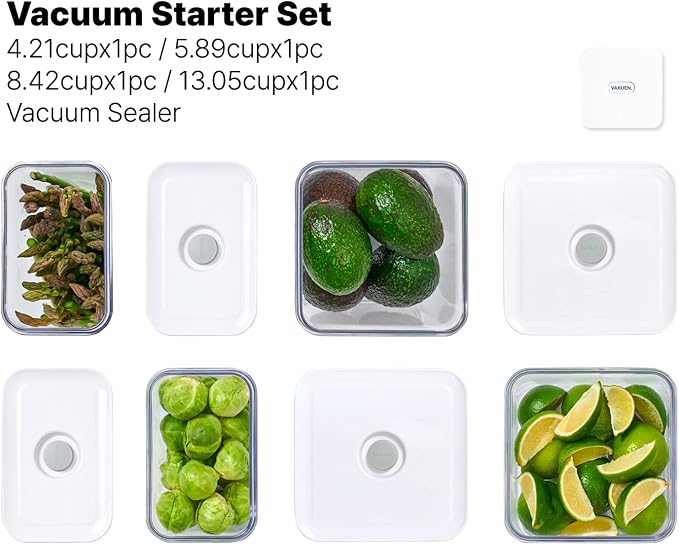 VAKUEN Premium Airtight Food Storage Containers & Vacuum Sealer Machine Starter - Image 8