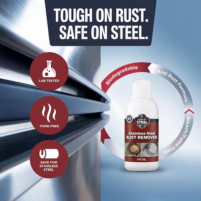 Stainless Steel Rust Remover and Stain Cleaner | NSF Approved | Non-Toxic & - Image 2