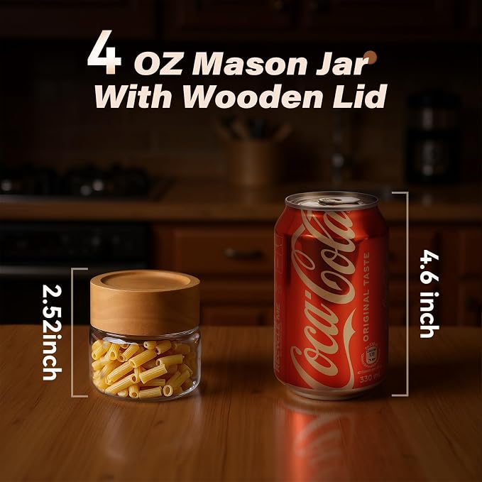6-Pack 4 oz Stackable Airtight Glass Canisters - Image 4