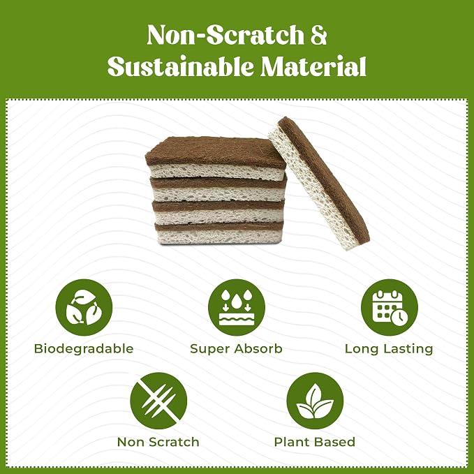 12 Pack Natural Kitchen Sponges - Image 6