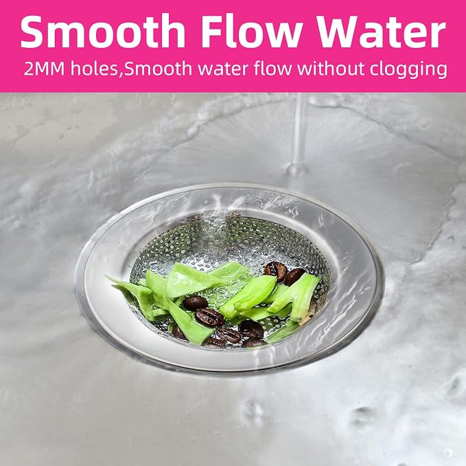 1 Pack Sink Strainer for Most Kitchen Sink Drain Basket, Upgraded Double-Layer - Image 2