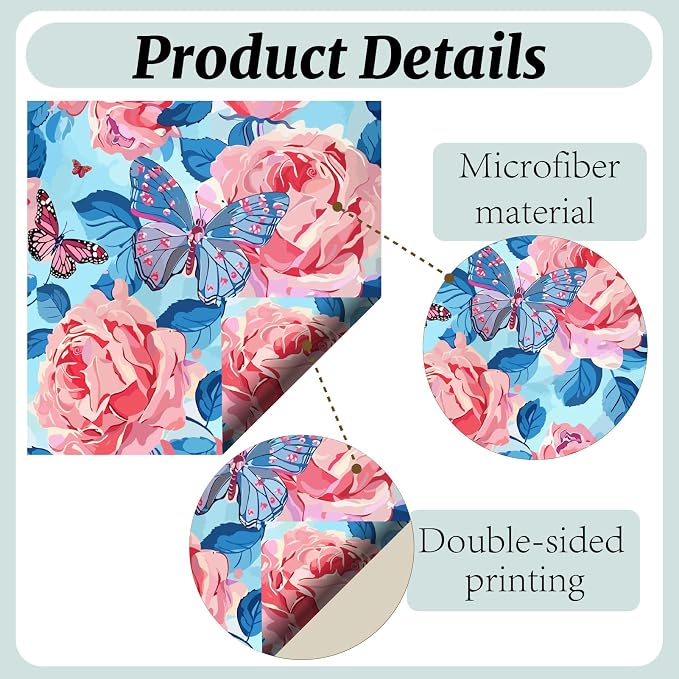 CREATCABIN 6 Packs Thickened Glasses Cleaning Cloth Elegant Flower Design - Image 3