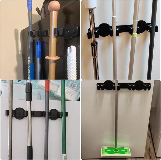 Magnetic Mop Broom Holder, Heavy Duty Movable Magnetic Wall Mount Tool Racks - Image 6