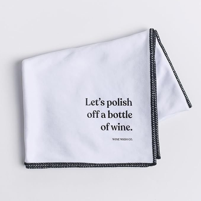 Microfiber Polishing Cloth for Wine Glasses & Stemware | Bar Towel | Wine Gifts by WineWashCo