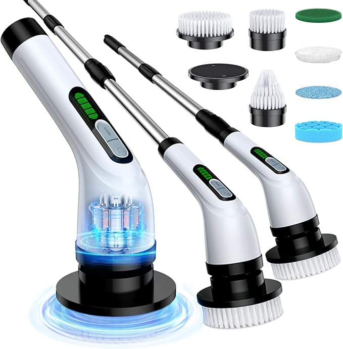 Electric Spin Scrubber, Powerful 2-Speed Cleaning Brush, IPX7 Waterproof by Highyes