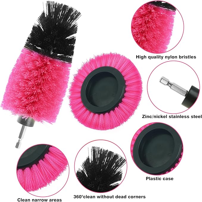 8 Pcs Drill Brush Attachment Set, Power Cleaning Scrub Brush Kit - Image 3