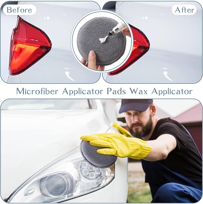 Tanlade 50 Pcs Car Detailing Microfiber Applicator Pad Wax Applicator Wash - Image 4