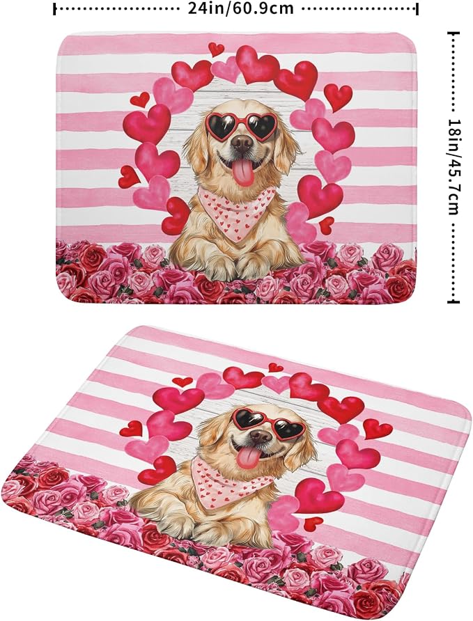 Valentine's Day Dog Dish Drying Mat - Image 2