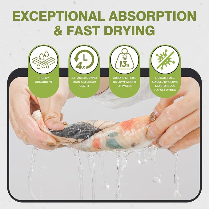 Swedish Dishcloths for Kitchen Reusable 6 Pack Kitchen Towels No Odor - Image 3