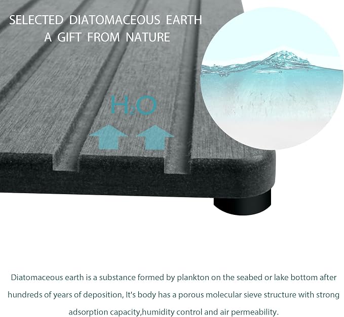 2 PCS Water Absorbent diatomite Coasters, Stone Drying mat - Image 4