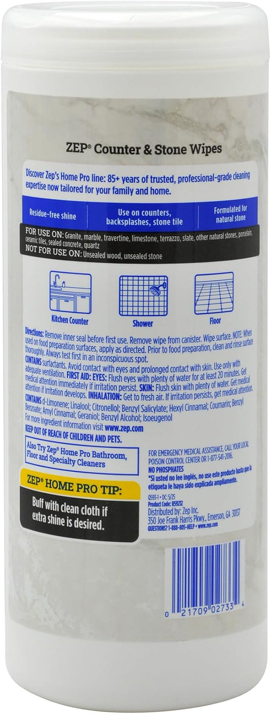 Zep Home Pro Counter & Stone Wipes 50 count - Image 2