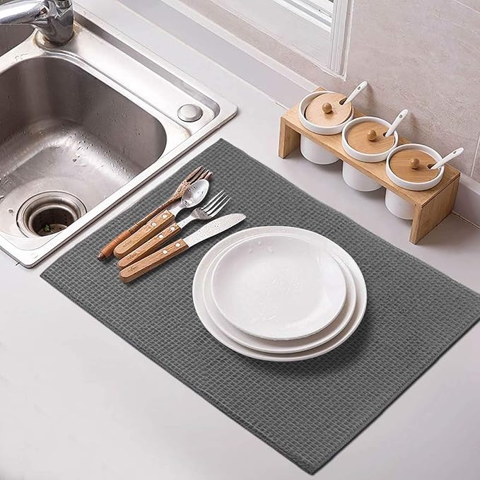 Topsky Microfiber Dish Drying Mat 2 Pack, 20 X 15 Inch Kitchen Counter Mats - Image 9