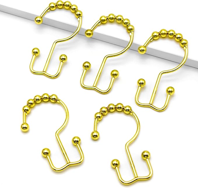 Shower Curtain Hooks, Free Sliding Double Shower Hooks - Image 6