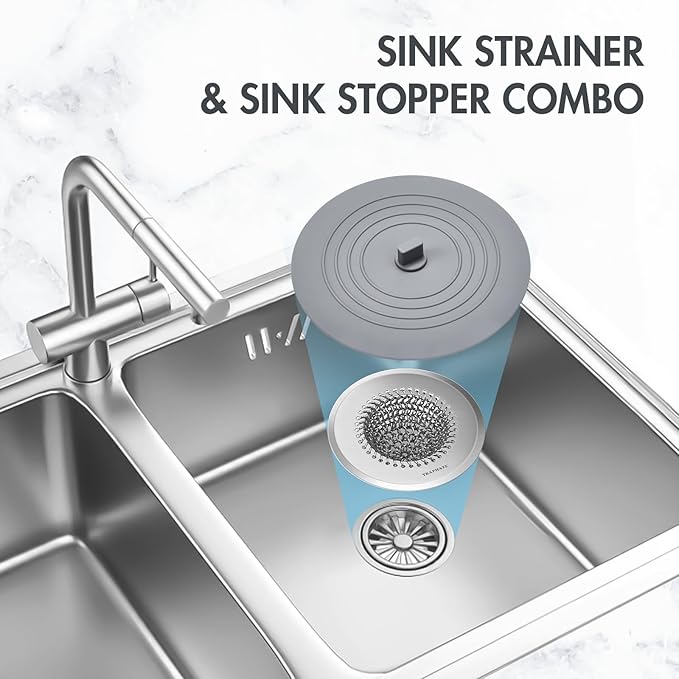 TRAPMATE Kitchen Sink Drain Strainer & Sink Stopper, Revolutionary Stainless - Image 6