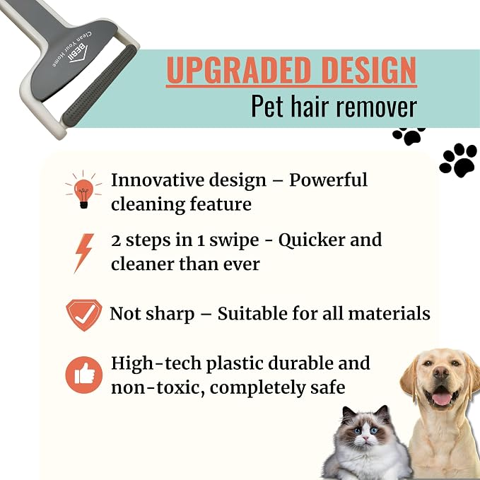 Upgraded BeBii Reusable Electrostatic Pet Hair Remover Tool – Deep Cleaner & - Image 7