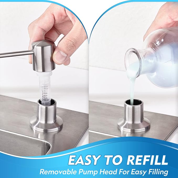 CREA Dish Soap Dispenser for Kitchen Sink, Built-in Countertop Set - Image 3