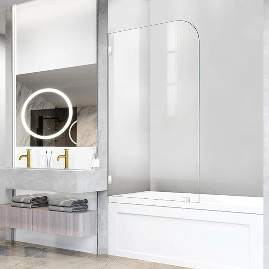 Bathtub Shower Door, 1/4" Clear Tempered Frameless Shower Glass Door, Tub by ELYXIAN