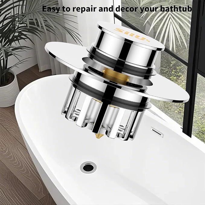 Universal 2 in 1 Bathtub Drain Stopper Bathtub Drain Hair Catcher，Pop-up Tub - Image 7