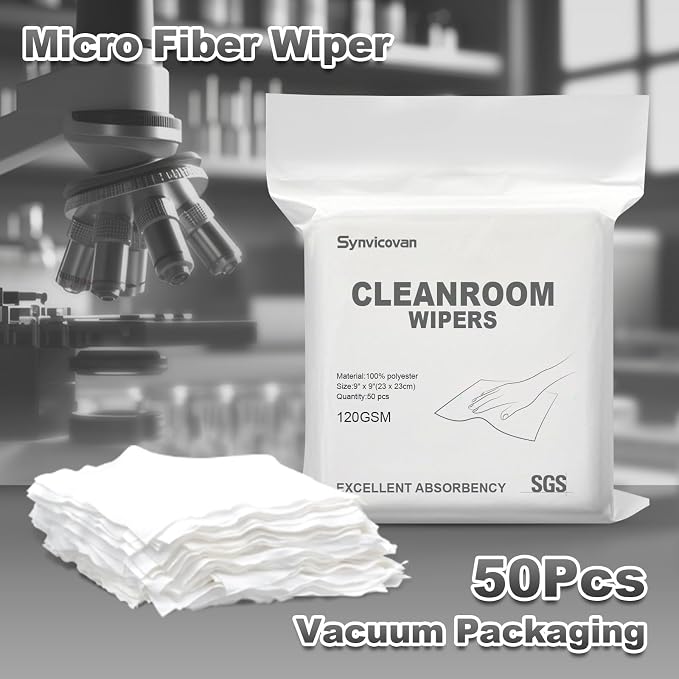 Cleanroom Wipers 9"x9" Double Knit 100% Lint Free Cloths - Image 2