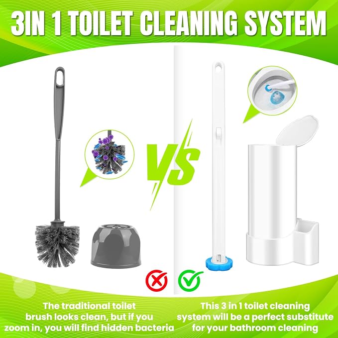 KOKL Disposable Toilet Brush, Toilte Wand Kit, Toilet Brushes and Holders - Image 5