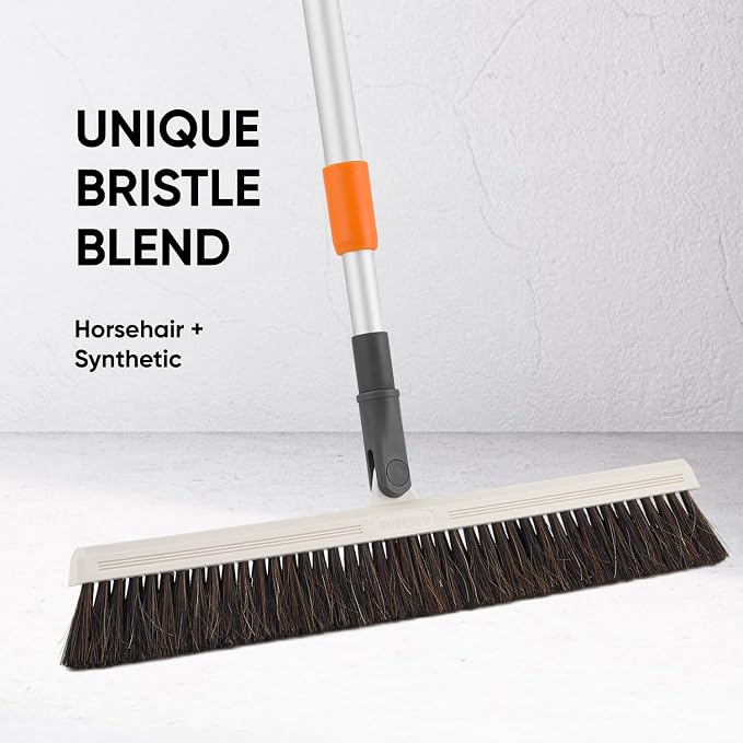 Horse Hair Broom Head – 18" Thin, Narrow Upright Swivel Broom Head - Image 2