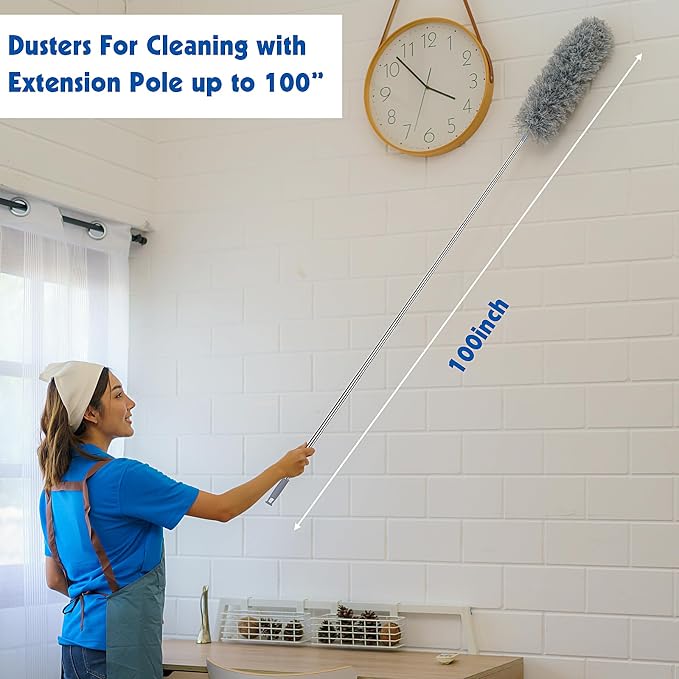 Dusters for Cleaning, Feather Duster Set, and Washable for Ceilings, Chandeliers - Image 2