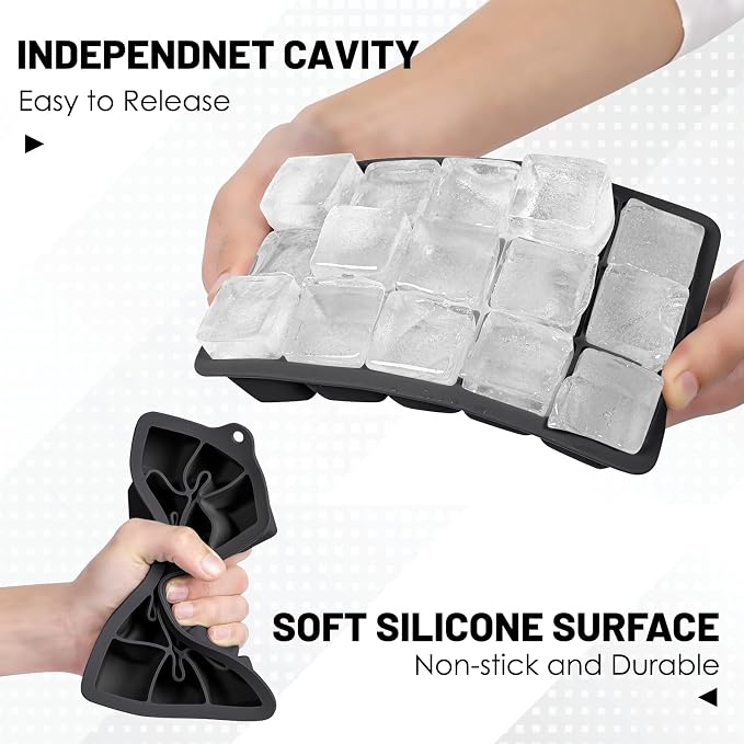 Silicone Ice Cube Trays 3Packs, Easy Release Ice Cube Molds - Image 5