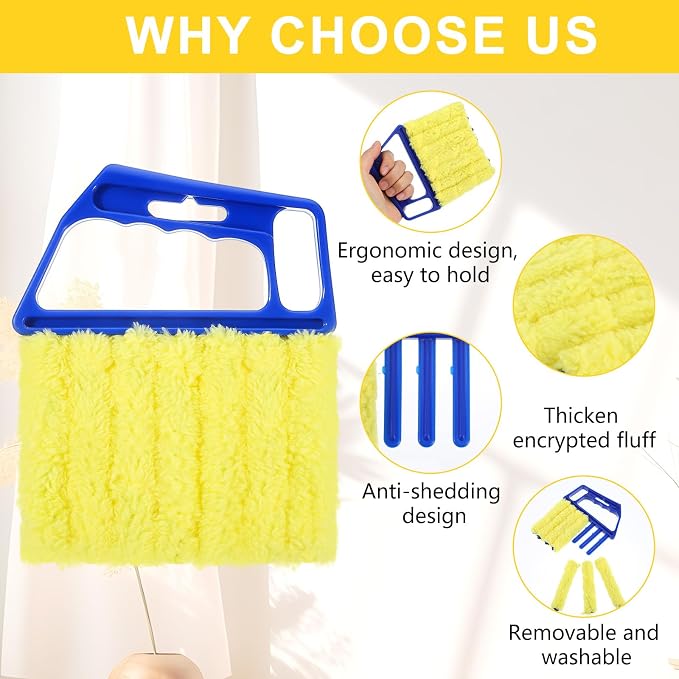 JIEYAO 2PCS Blind Cleaner Tools, Microfiber Window Blind Duster Washable - Image 4