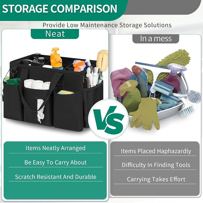 Wearable Cleaning Caddy Bag for Cleaning Supplies, Large Capacity Cleaning - Image 4