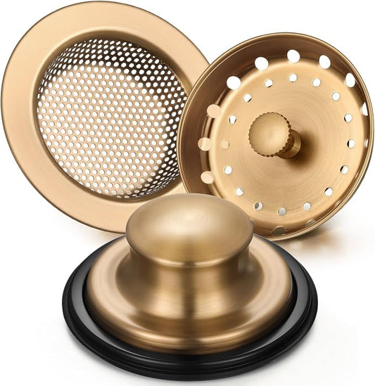 Mudder 3 Pcs Kitchen Sink Drain Strainer and Stopper Stainless Steel Garbage by Mudder