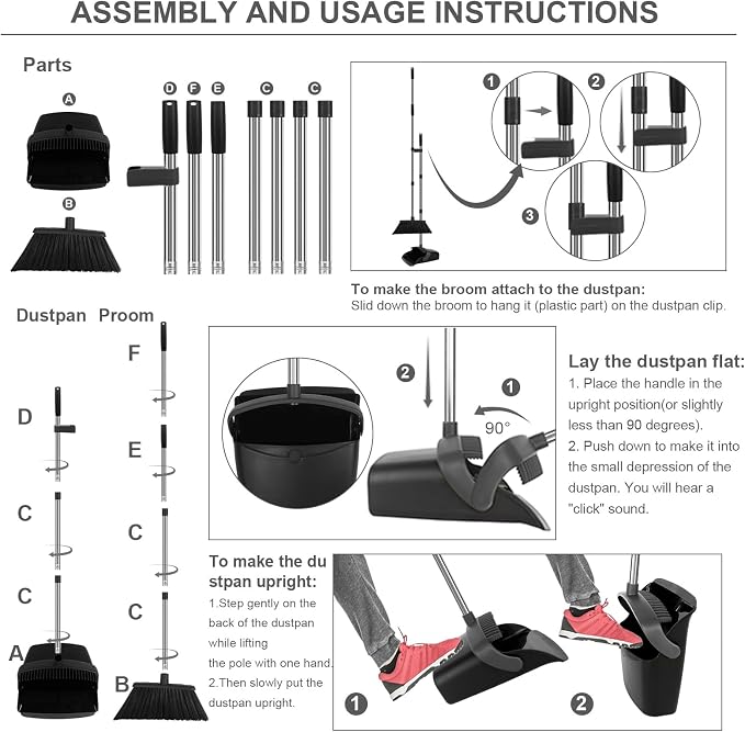 Broom and Dustpan Set, Large Household Broom - Image 6